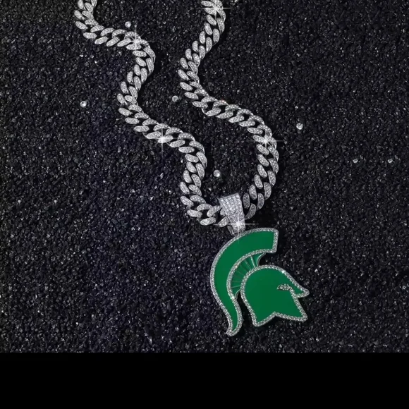 Michigan State Spartans Iced Style Chain Necklace 20 Or 24 Choose 1